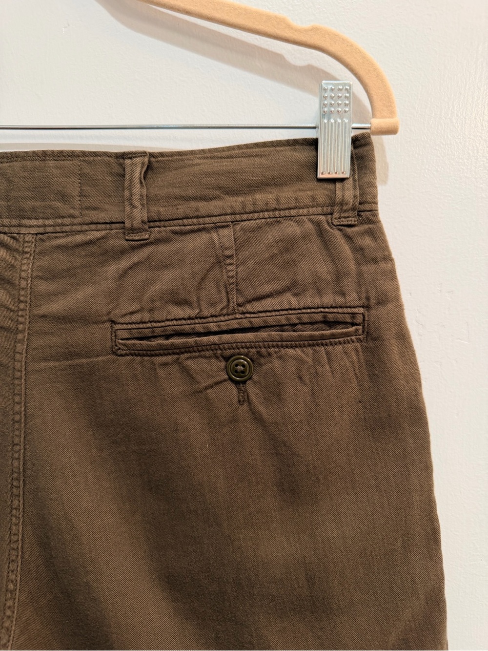 Todd Snyder Mens Cotton Linen 7" Officer Shorts Olive Brown Button Tab Size 28 - Picture 7 of 11
